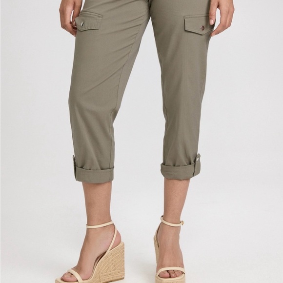 NWT KELLY Small olive army green Capris Relaxed Fit Cropped Length Cotton Blend - Picture 1 of 8